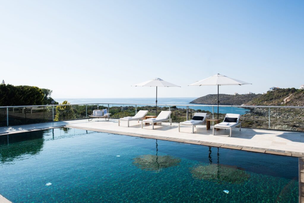 terrasse vue mer Villa en Crète La Canée